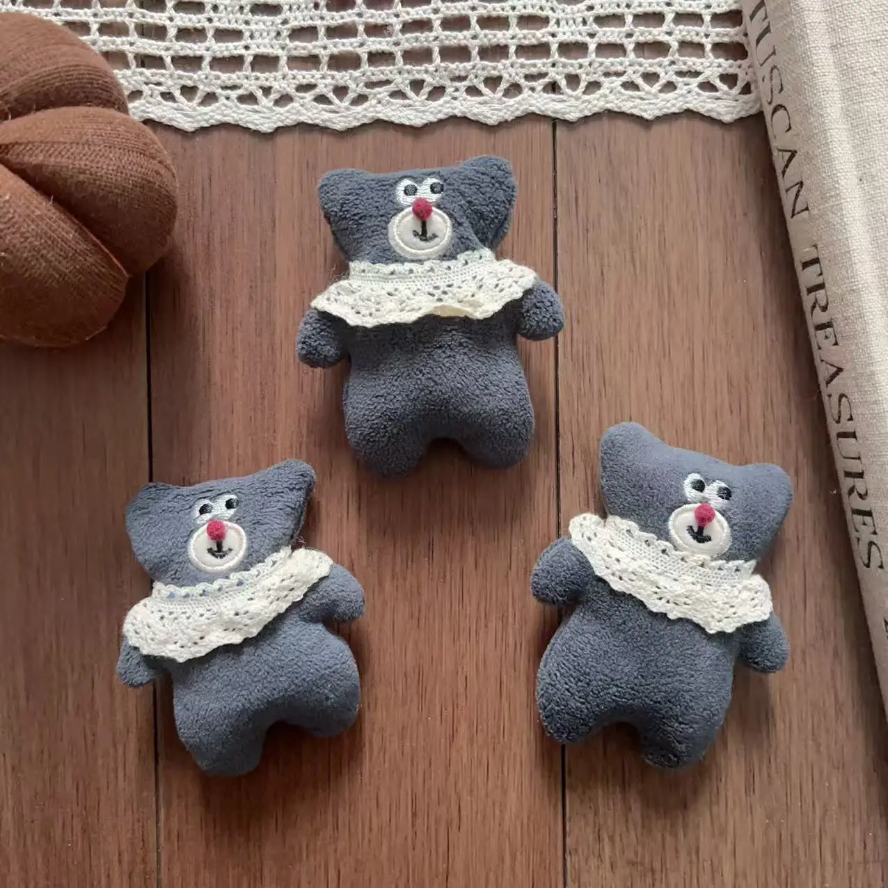 Stuffed Cute Plush Little Bear Hair Clip Brooch Pin Keychain Bag Charm for Shoes Hat Clothing Embellishment Premium Quality