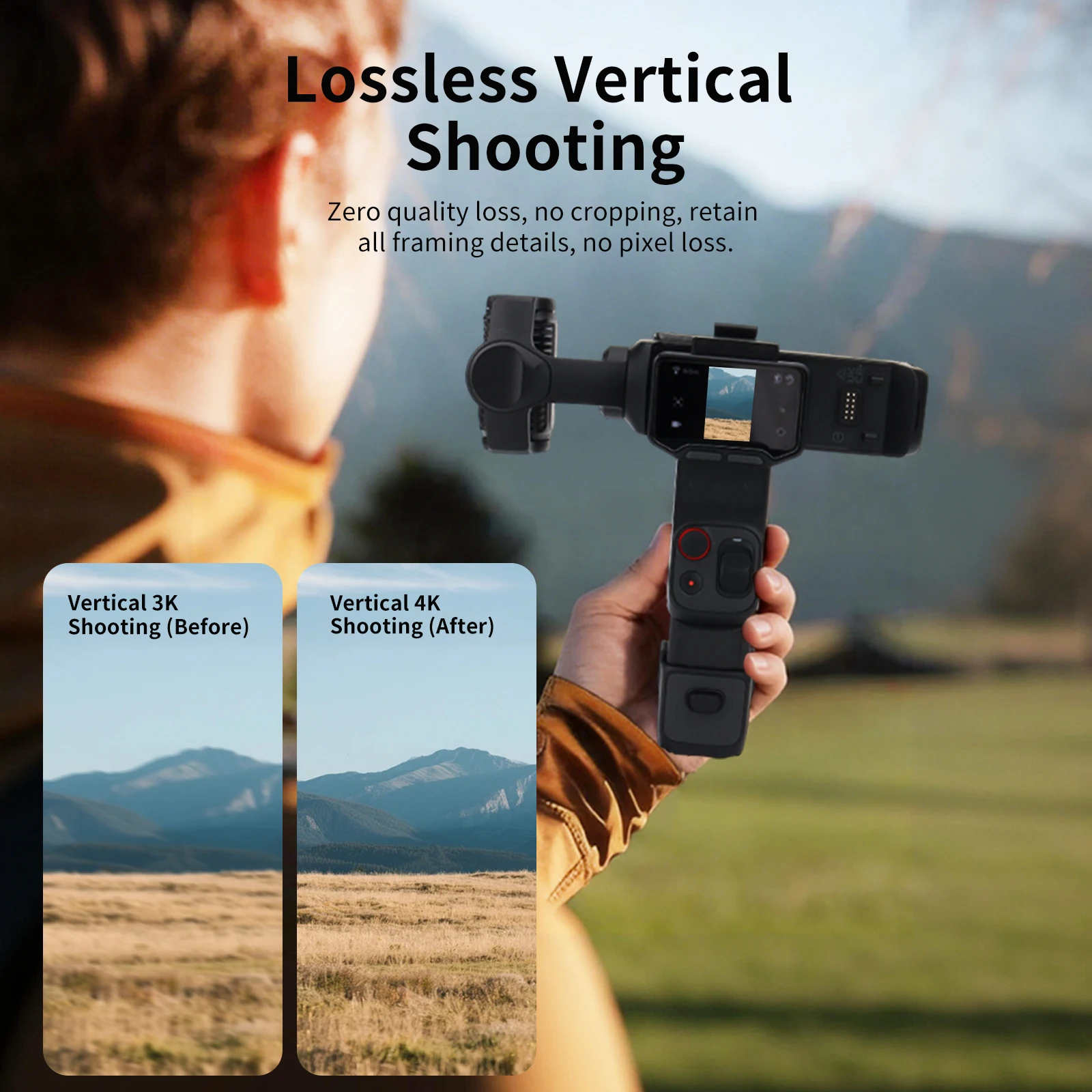 Vertical Shooting Bracket for Insta360 Luna Ultra,Lossless Vertical Mount 4K Handheld Gimbal Bracket for Stable Vlogging
