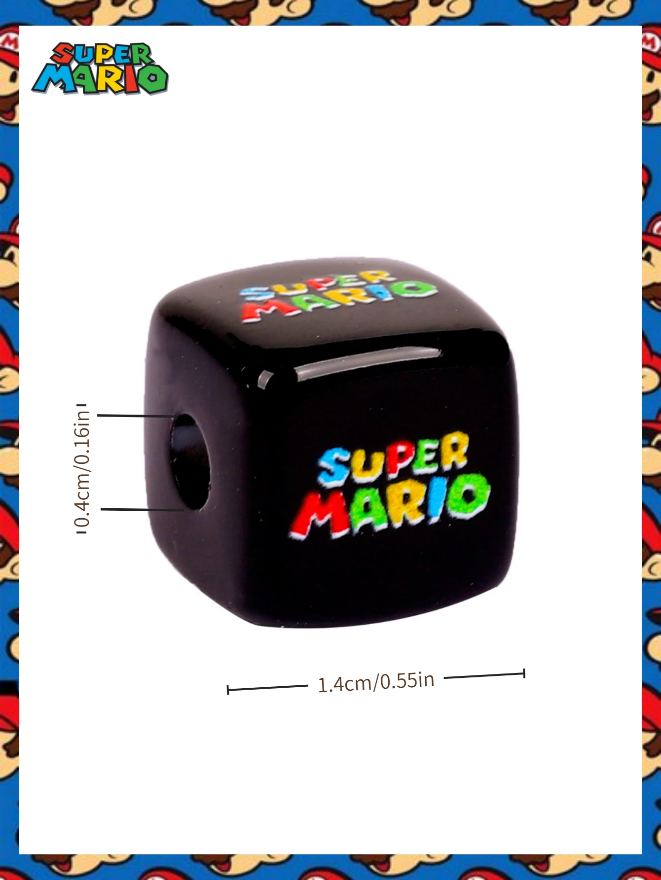 2/6/10 قطعة MINISO الكلاسيكية الكرتون ماريو بلوك سوار مطرز مثقوب ، سلسلة الهاتف ، عقال ، اكسسوارات المجوهرات الاكريليك ذاتية الصنع.