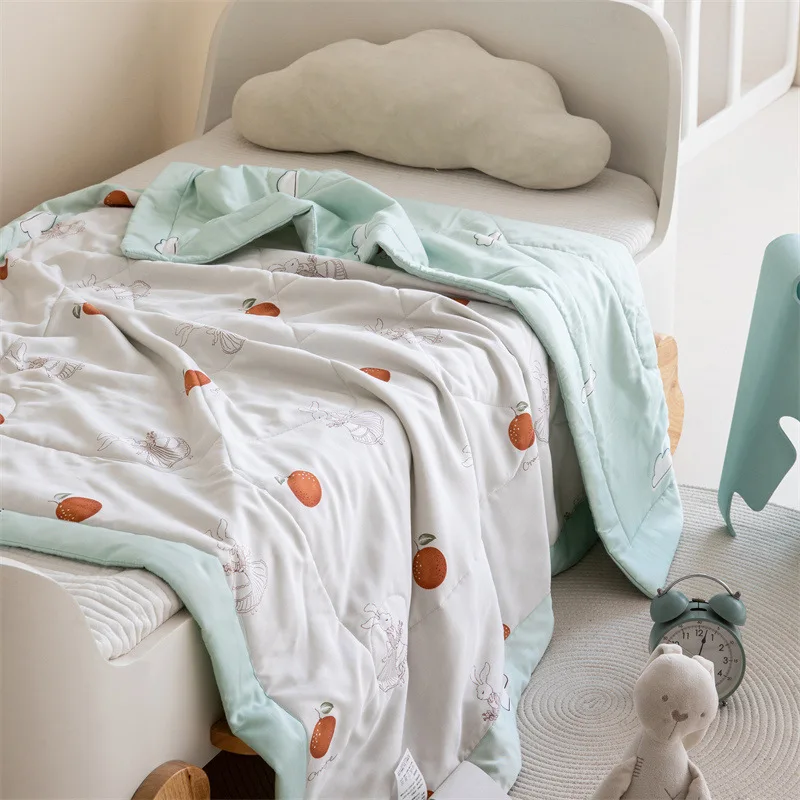 

Customizable Tencel summer quilt printed mulberry silk summer cool air conditioner quilt