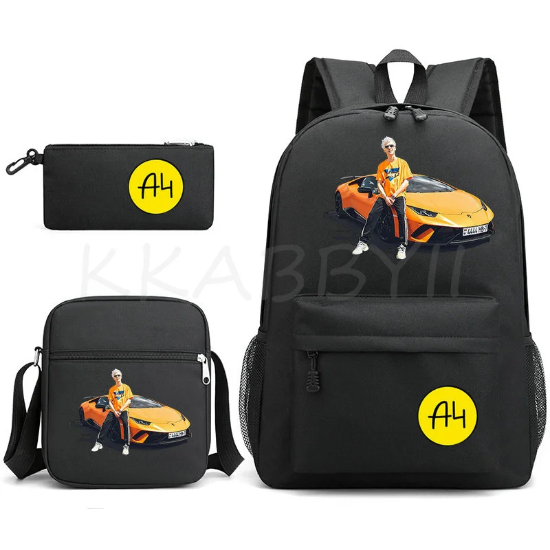 3 Piece Set A4 мерч рюкзак Backpack 3D Printed Oxford Large Capacity Teenager Boys Girls A4 Lamba Students Scholol Bag