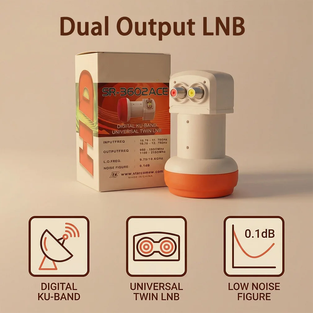 

20PCS Full HD KU-BAND Dual Output LNB Satellite TV Receiver Dish Digtal Converter 9,75/10,6 ГГц линейная поляризация Wholesale
