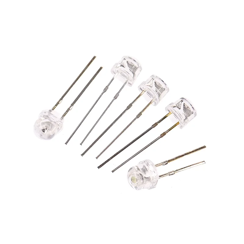 50pcs Hat Light Emitting Diode LED White Red Yellow Green Blue Light Emitting Diode Multipurpose Electronic Lamp DIY Kit