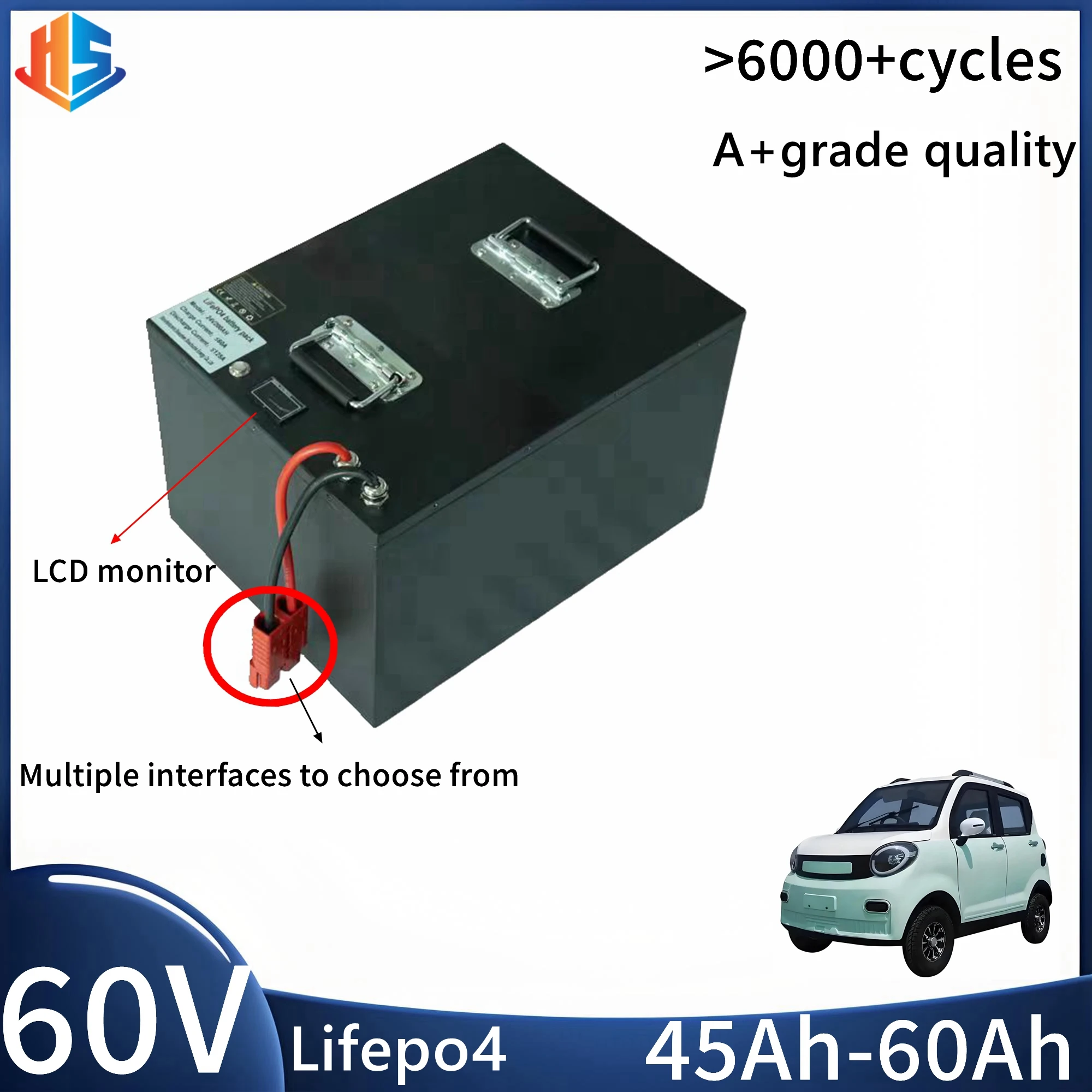 

Lifepo4 60V 45Ah 50Ah 60Ah Lithium Battery for 3000W Mini Motorized 3wheel Adult Electric Tricycle Covered Mobility Scooter