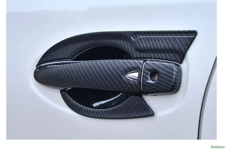 For Nissan X-Terra 2017 2018 2019 2020 2021 2022 XTerra Carbon Fiber Car Door Handle Bowl Cover Styling Accessories Sticker