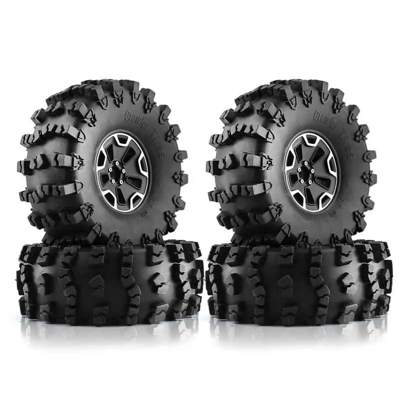 

4Pcs 150mm 2.2 inch Heavy Duty Beadlock Wheel Rim Tire Set for 1/10 RC Crawler Car Axial SCX10 Wraith Capra Traxxas TRX4