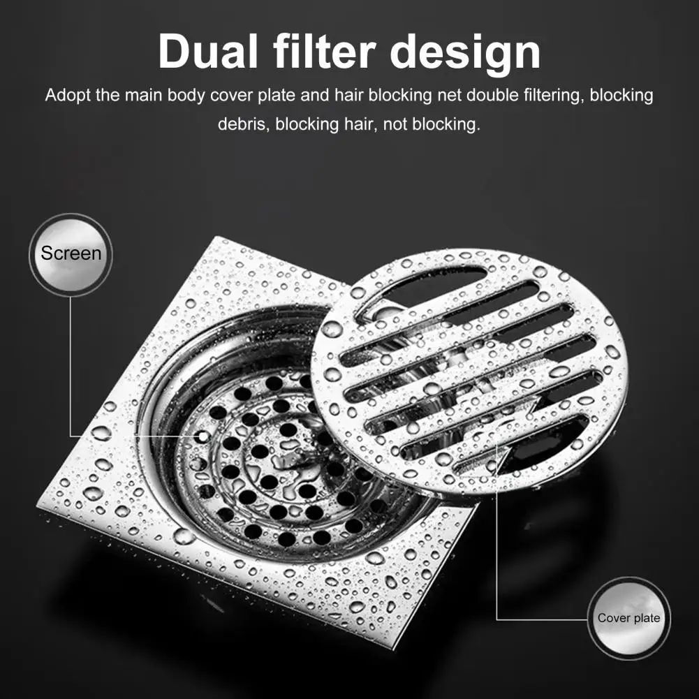 Floor Strainer Auto Off Button Floor Drain Core Stainless Steel Anti-smell  Useful Easy Cleaning Sewer Drain Deodorant Core