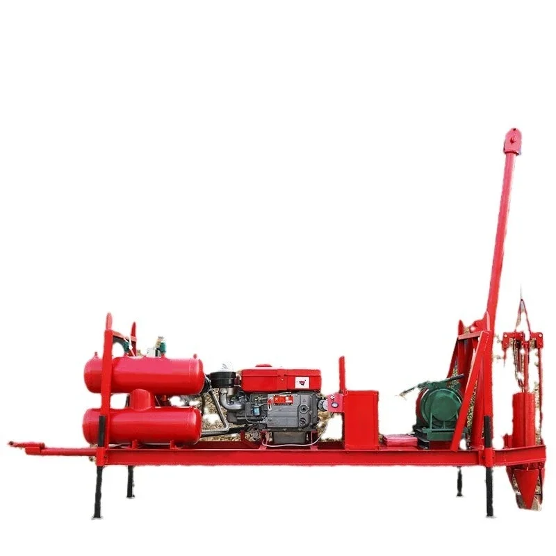 Mobile diesel powered air pressure washing machine, deep water well salvage cleaning blockage