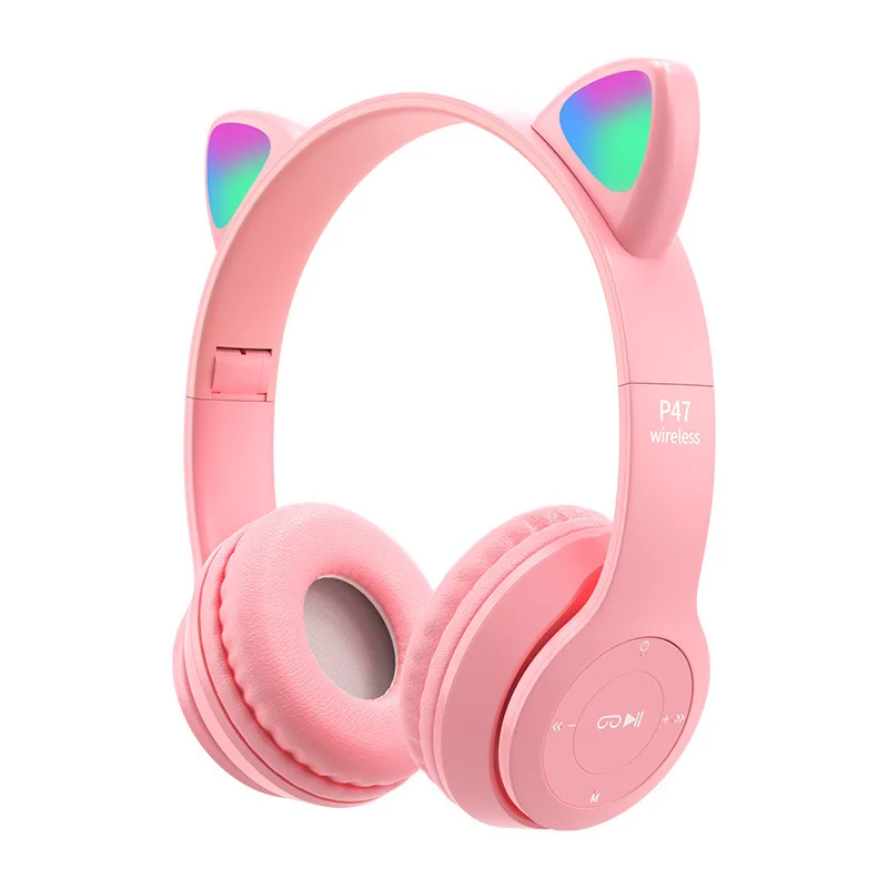 

Wireless Earphones Headset Over-Ear Music Foldable Blue Tooth Head Phones