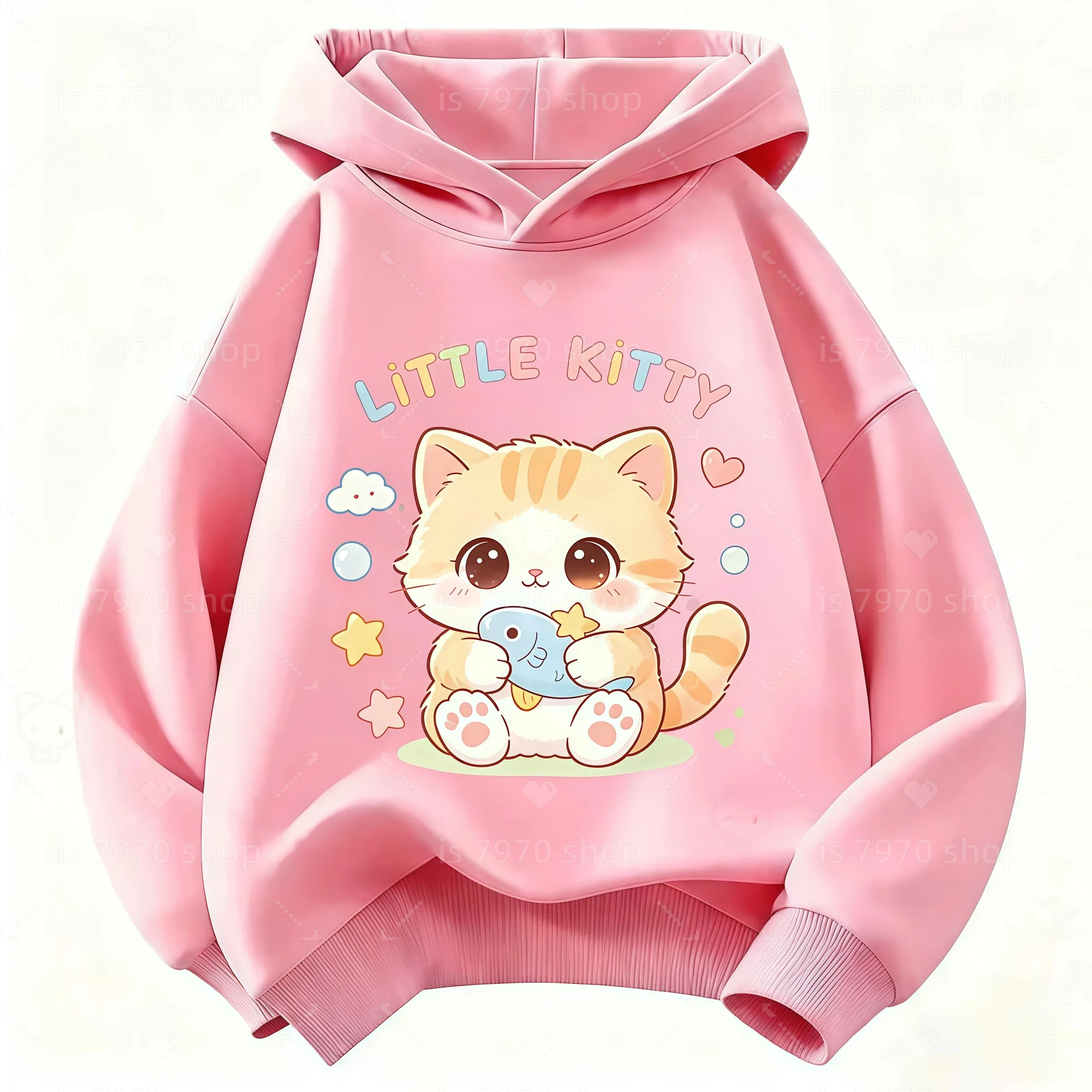 Autumn-Winter Fashion Cartoon Kids' Casual Long-Sleeved Hooded Shirt - Korean Style Warm and Comfortable Top boys and girls
