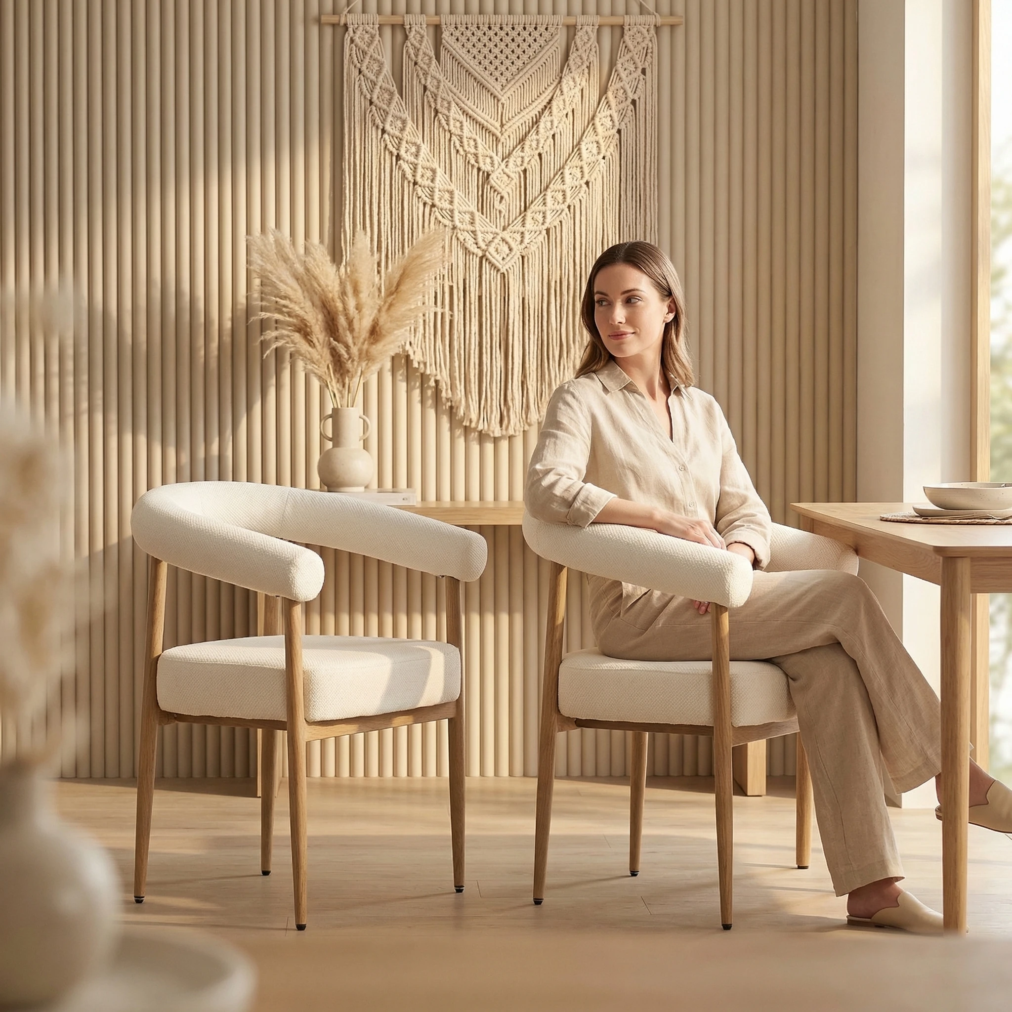 Ensemble de 2/4/6 chaises de salle à manger rembourrées, chaises de cuisine modernes avec structure et dossier en métal, chaises de salon