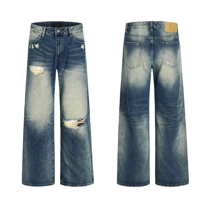 

Женские модные эластичные рваные джинсы, осень-зима, свободный крой, простые индивидуальные байкерские брюки-карго, джинсовые винтажные однотонные джинсы