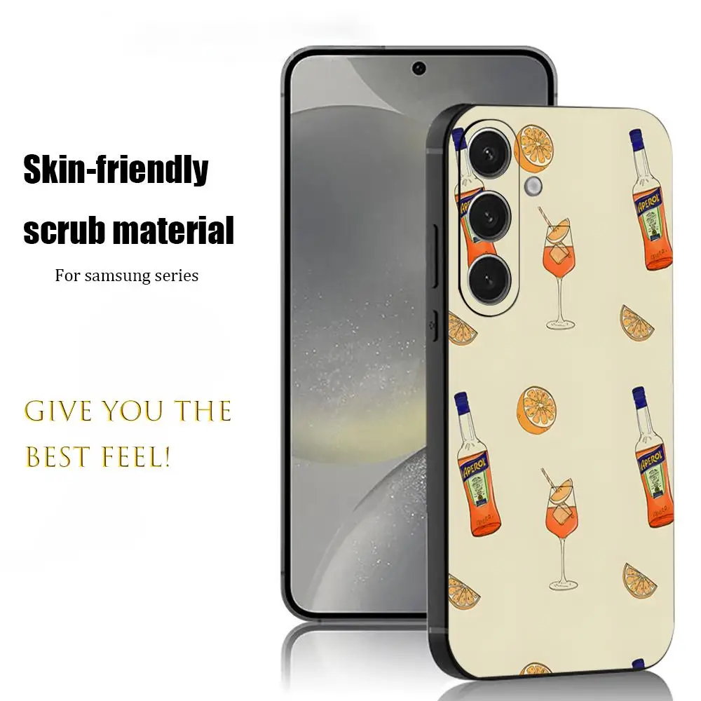 Модный чехол для телефона Cocktail Aperol spritz для Samsung Galaxy S25 S24 S23 S22 S21 S20 Plus Ultra Note20, мягкий черный