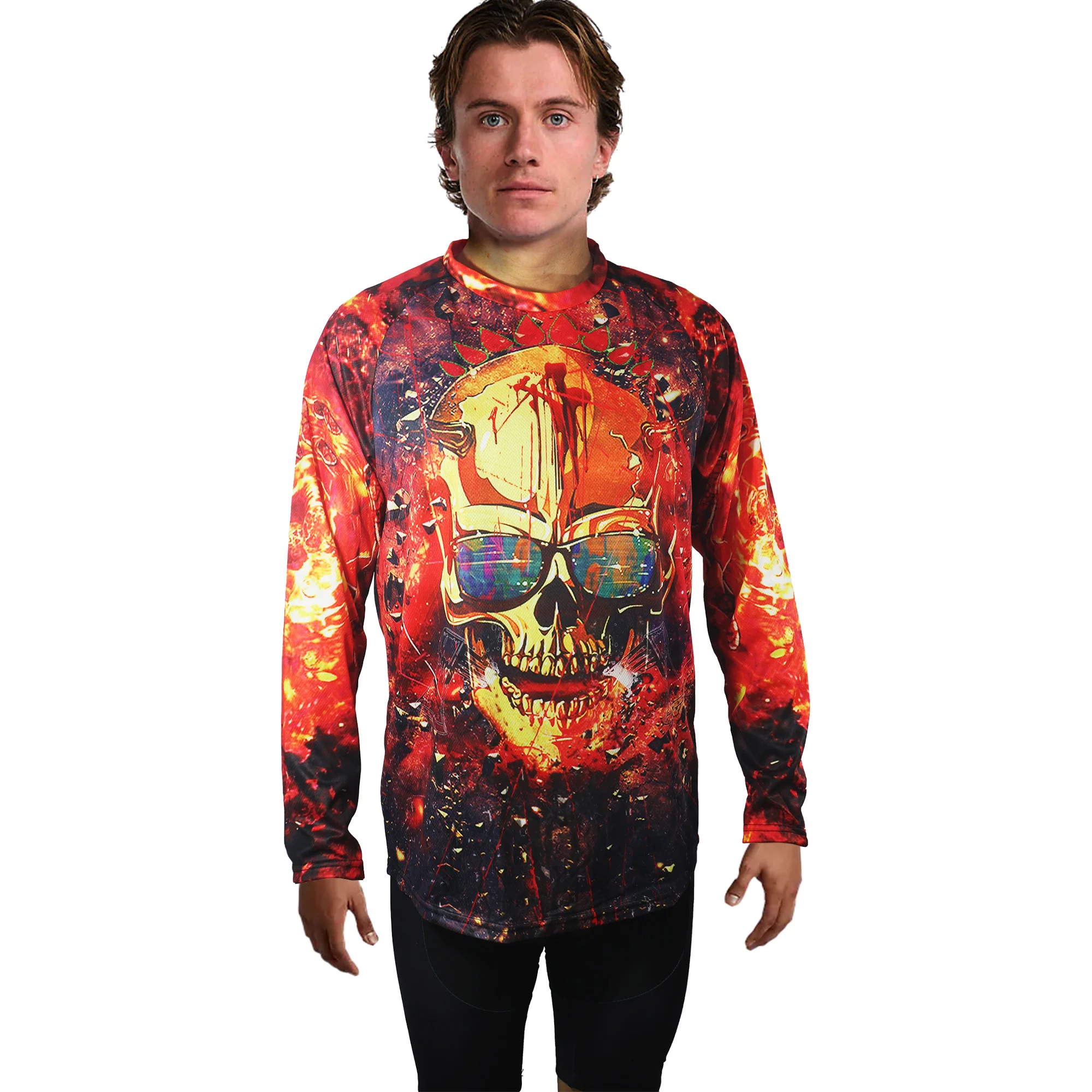 

Skull Ghost Motocross Downhill Mountain Breathable Cycling Jersey MTB Jersey Ciclismo Quick-Dry Bike Shirt Wear Sport Tops