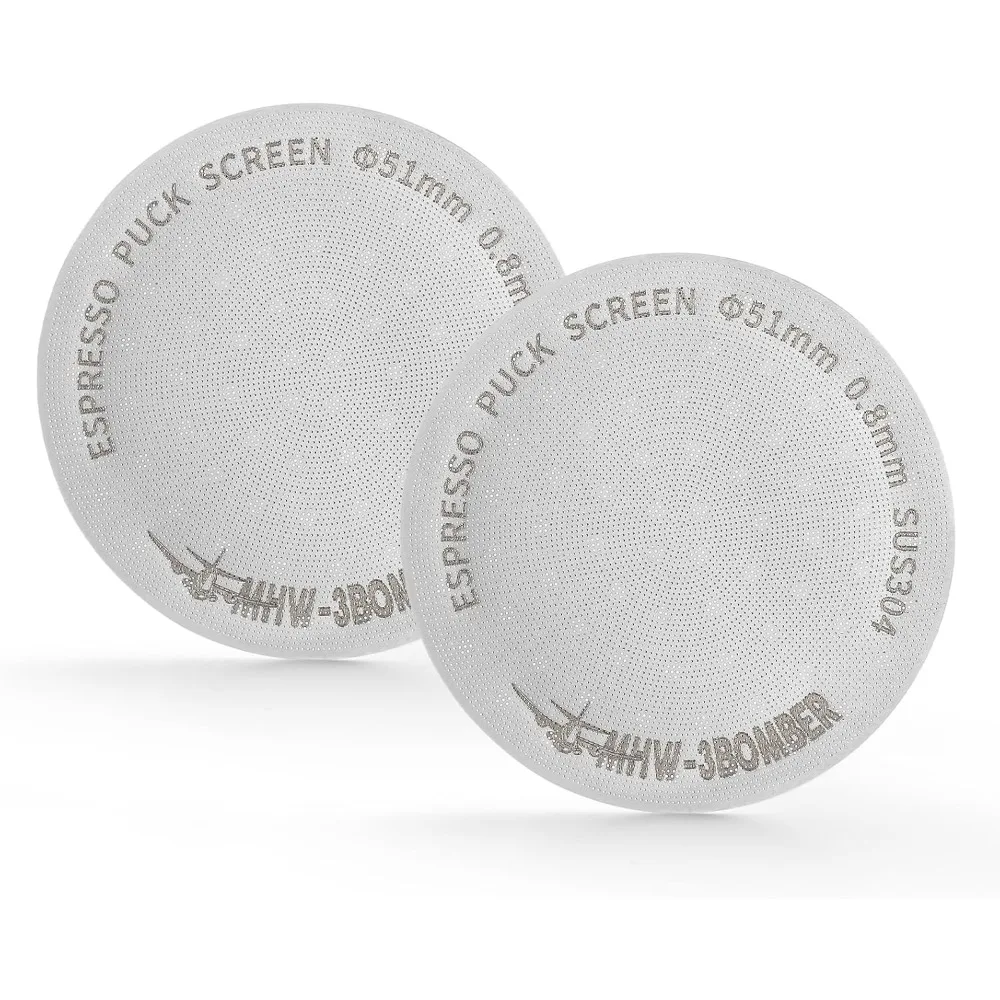 51mm Espresso Puck Screen Metal Coffee Filter Reusable Espresso Filters for 54mm Portafilter Basket 0.8mm Thickness