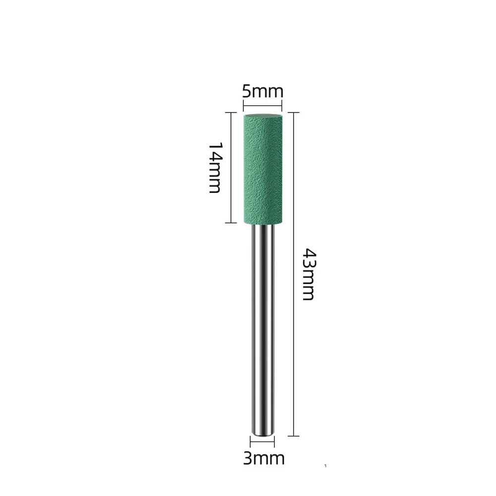 Efficient Rubber Grinding Head for Jade Agate Metal Wood Precision Polishing Cylindrical Shape 4.1 4.9 cm Green