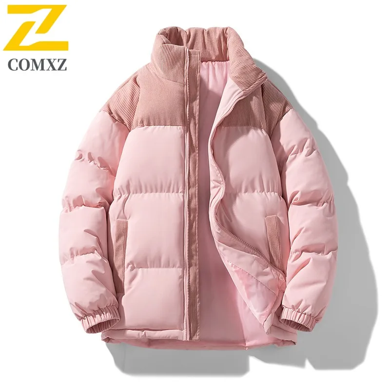 COMXZ Spring Autumn Men Cotton Work Jacket Windproof  Wrinkle Resistant Thickened Coat Fashion Casual Zip Up Outerwear New 2025