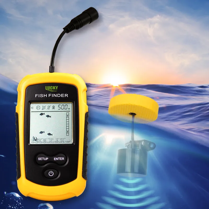 LUCKY FFC1108-1 Fish Finder Portable Sonar Alarm for Fishing Echo Sounder 0.7-100M Transducer Sensor Depth Finder