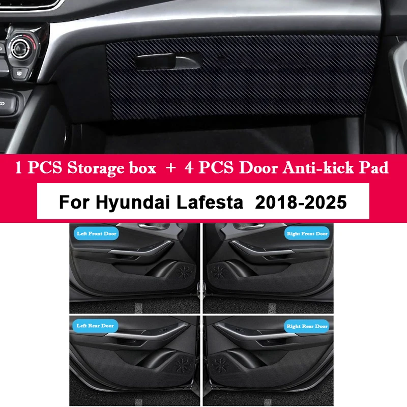 For Hyundai Lafesta 2018-2023 2024 2025 Car Door Anti Kick Pad Auto Glove Box Under Dashboard Side Edge Film Protector Stickers