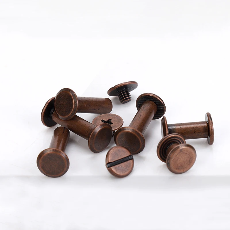 10pcs Carbon Steel Binding Chicago Screws Nail Studs Rivets for Photo Album Calendar Recipes Menu Belt Wallet Fasteners