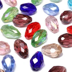 30pcs 8x12mm Faceted Water Drop Crystal Beads DIY Bracelet Necklaces Loose Spacer Beading For Jewelry Making Accessories