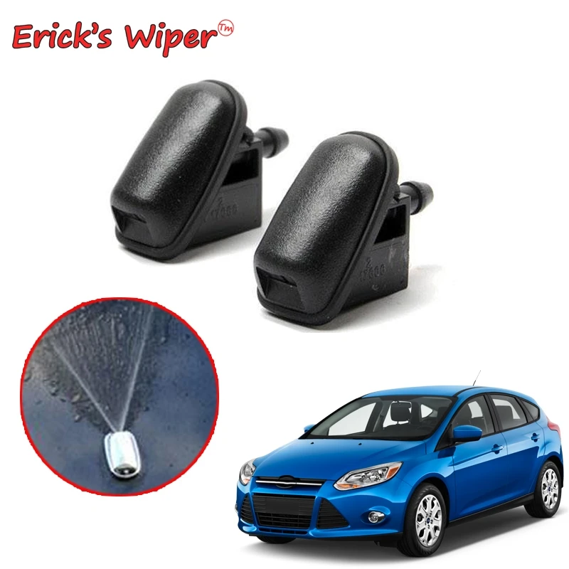 Erick\'s Wiper 2Pcs/lot Front Windshield Wiper Washer Jet Nozzle For Ford Focus 3 2012 - 2018 Hood Water Sprayer OE: BM5117666AB