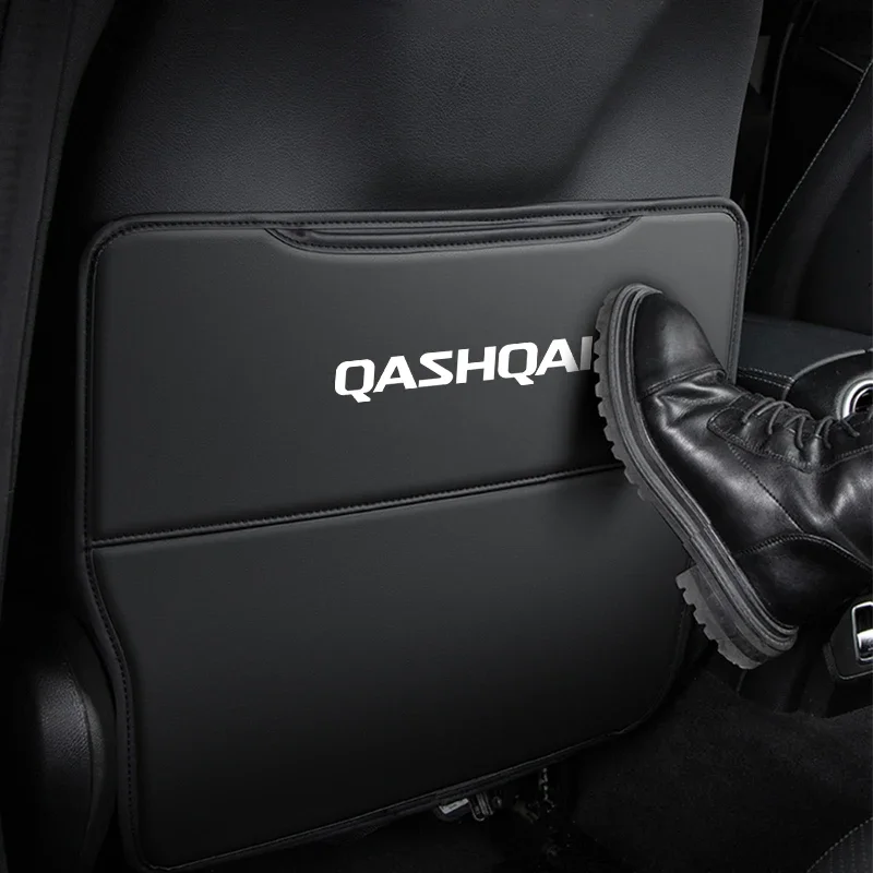 

For Nissan Qashqai J10 J11 J12 Emblem Seat Anti Kick Pad Front Seat Leather Protective Pad Car Anti Kick Pad