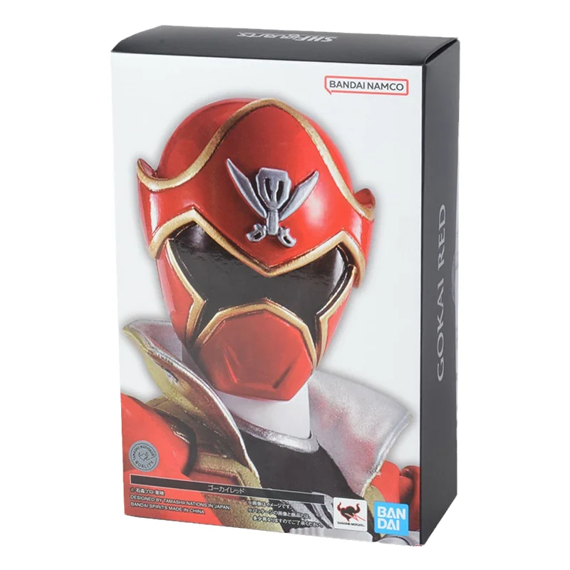 Figura de acción original de Bandai, Kaizouku Sentai Gokaiger, SHF True Bone Carving GOKAI RED, juguete para niños.