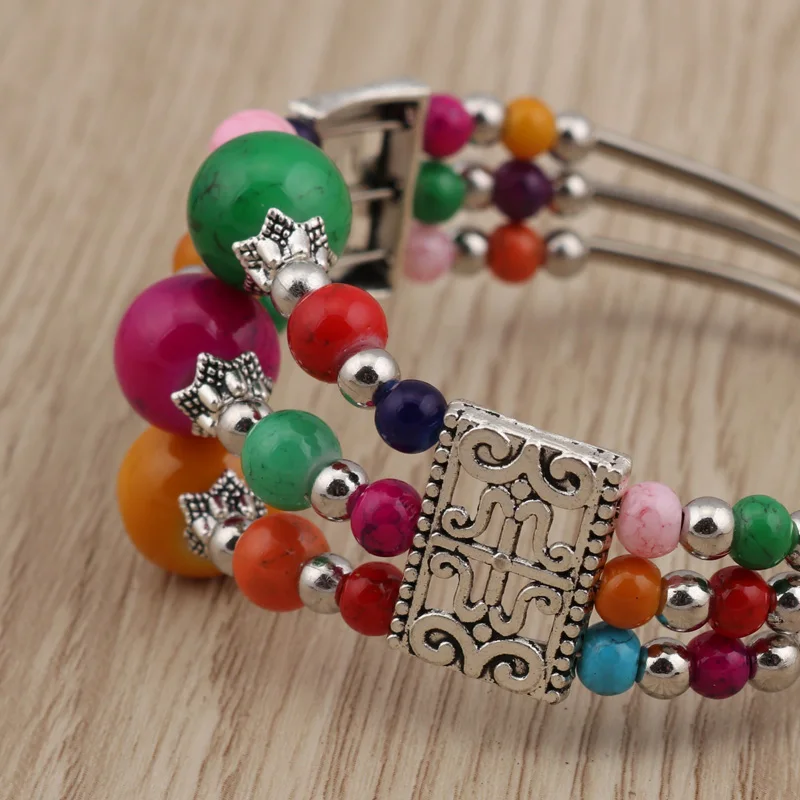 Aihua Neue böhmische Charm-Perlenarmbänder für Frauen, ethnische Armbänder aus Naturstein, modischer Schmuck, Partygeschenke – Detail 12