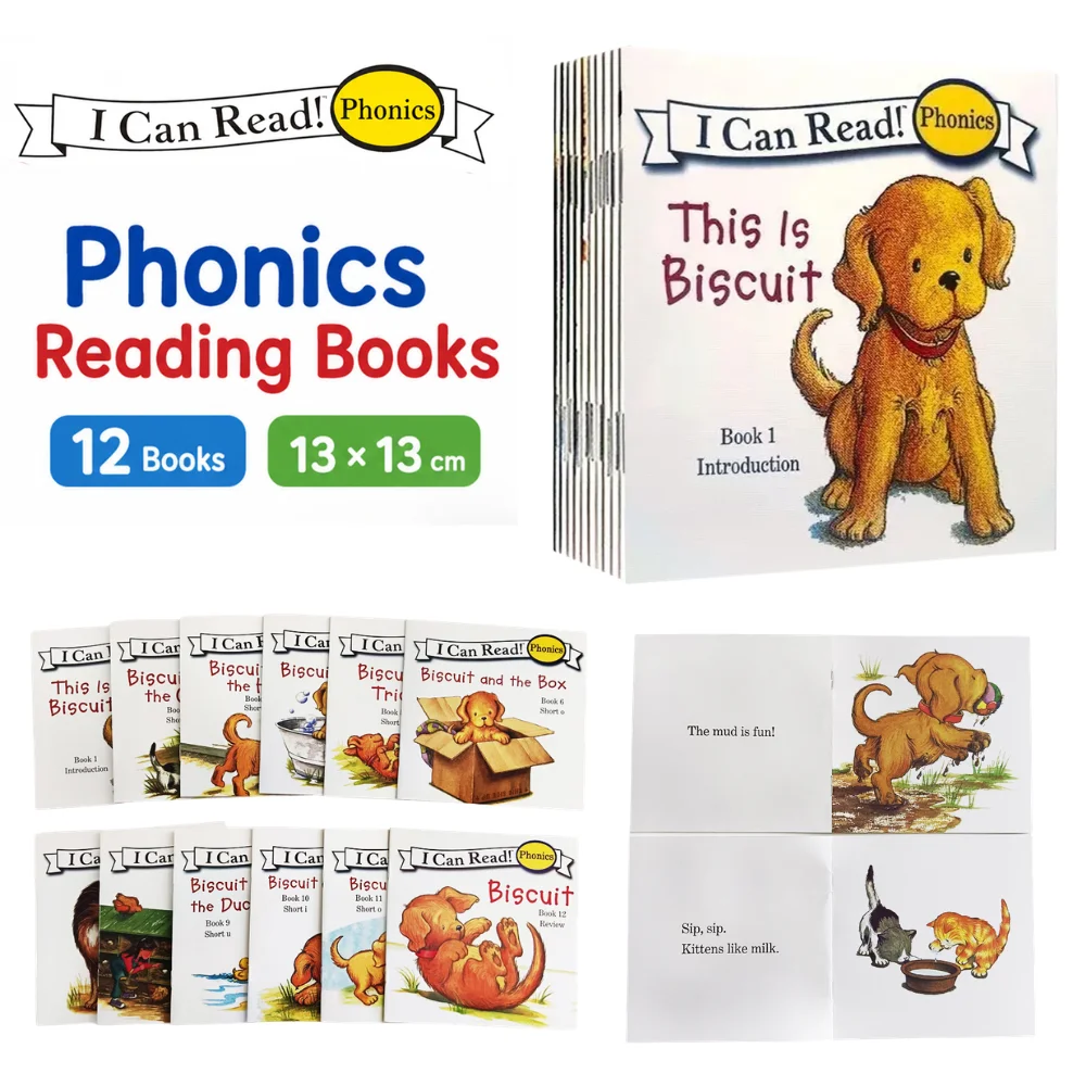 Biscuit I Can Read Phonics Story Book for Kids Baby Preschool Short Vowel Long Vowel & Sight Words Educational Reading Books