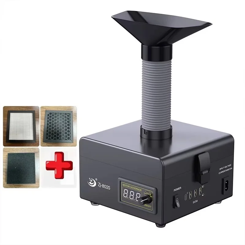 

ZJ-802S New Fume Extractor Desktop Soldering Smoke Purifier Dust Purification System for Phone Repair Welding Absorbing Smoke