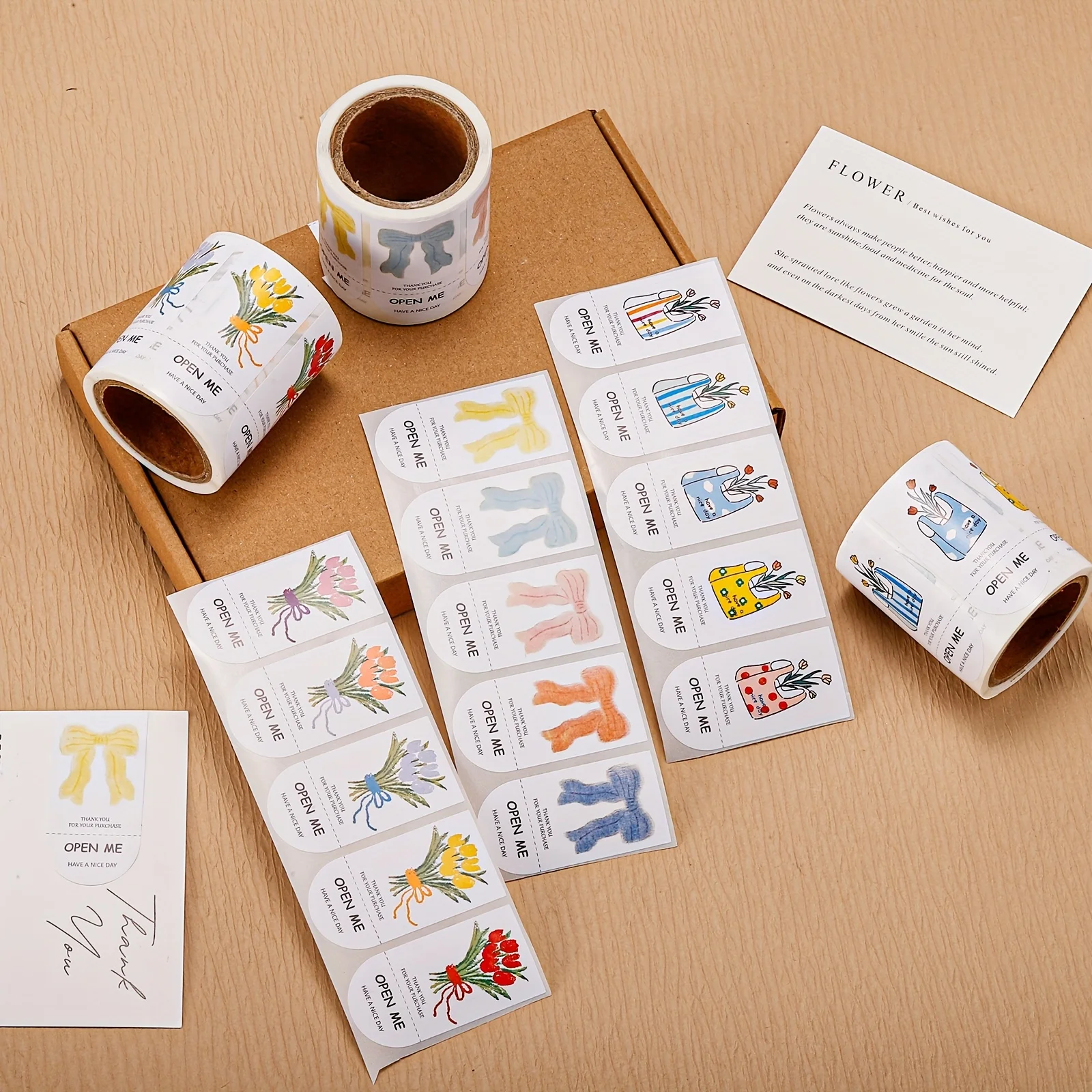 

150 листов/рулон, наклейки с ручной росписью, иллюстрации с цветами и морским пейзажем, декоративные наклейки для упаковки подарочных коробок