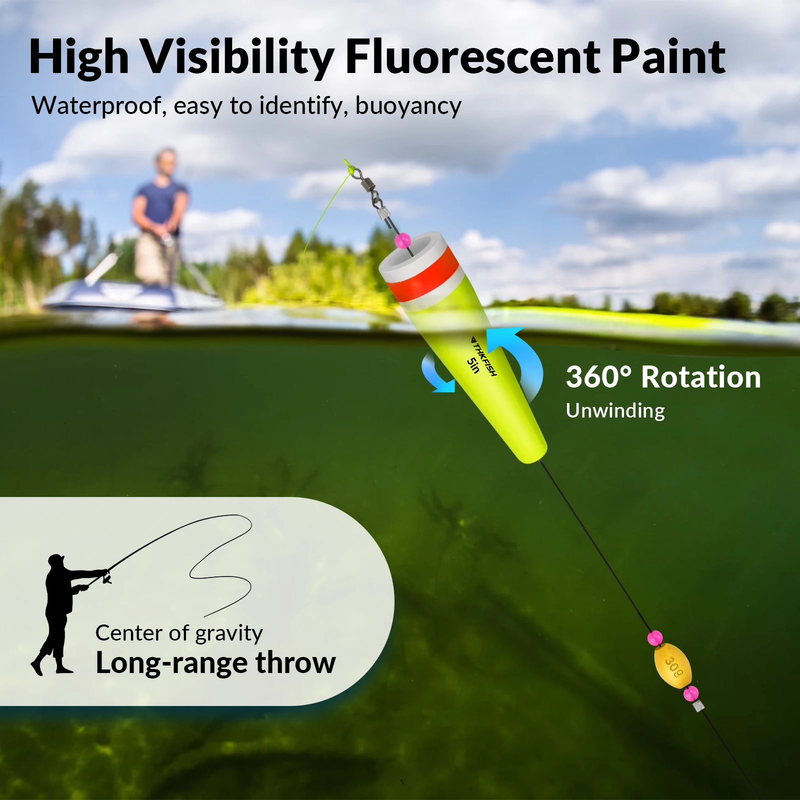 THKFISH Bobber EVA – Flotador pesado para pesca en agua dulce y salada - imagen 4