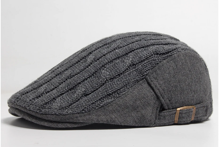 2024 neue Männer Frau Baskenmütze Herbst Und Winter Verdickt Warme Gestrickte Berets Mode Weiche Top männer Zeitungsjunge Mütze Casual häkeln Hut – Detail 1