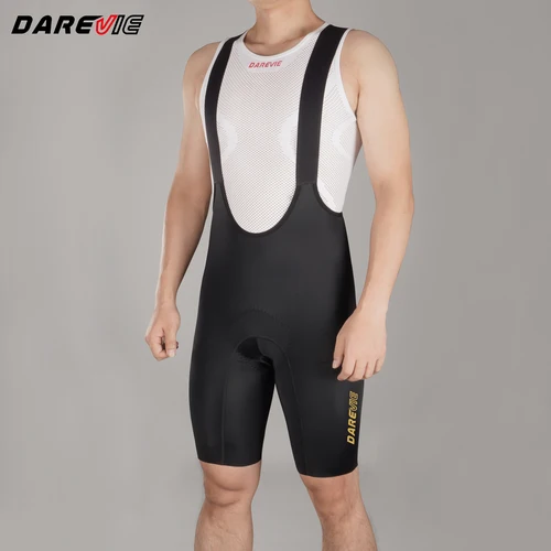 Imagen 2 del producto DAREVIE Pantalones Cortos de Ciclismo para Hombre, Marca Italty, con Interfaz Elástica ® Pantalones Cortos de Ciclismo para Hombre Pad Bretelelle 5.0 de 80 kg/m³ de Una Pieza Sin Costuras