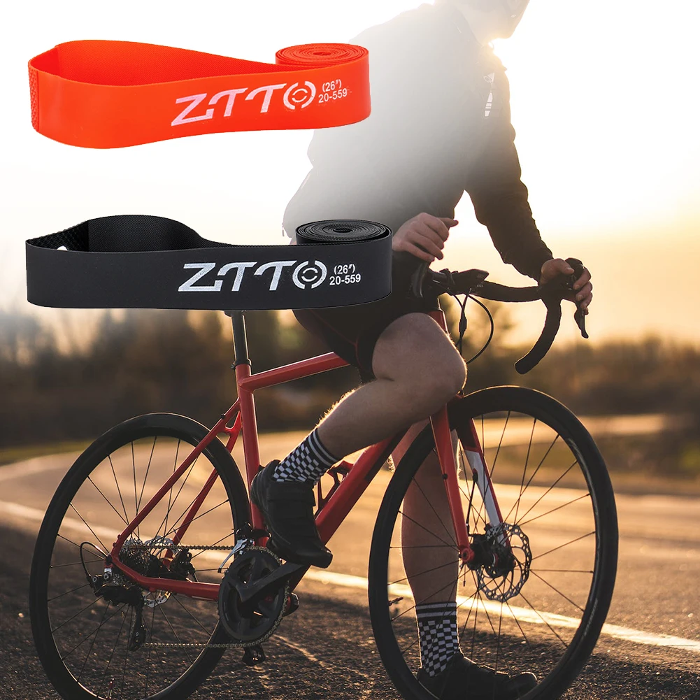 

Brand New Bike Tape Bicycle Tire Pad Rim Strip Tape Red/Black Rubber Strong Anti-pressure Ability Wear-resistant 2pcs