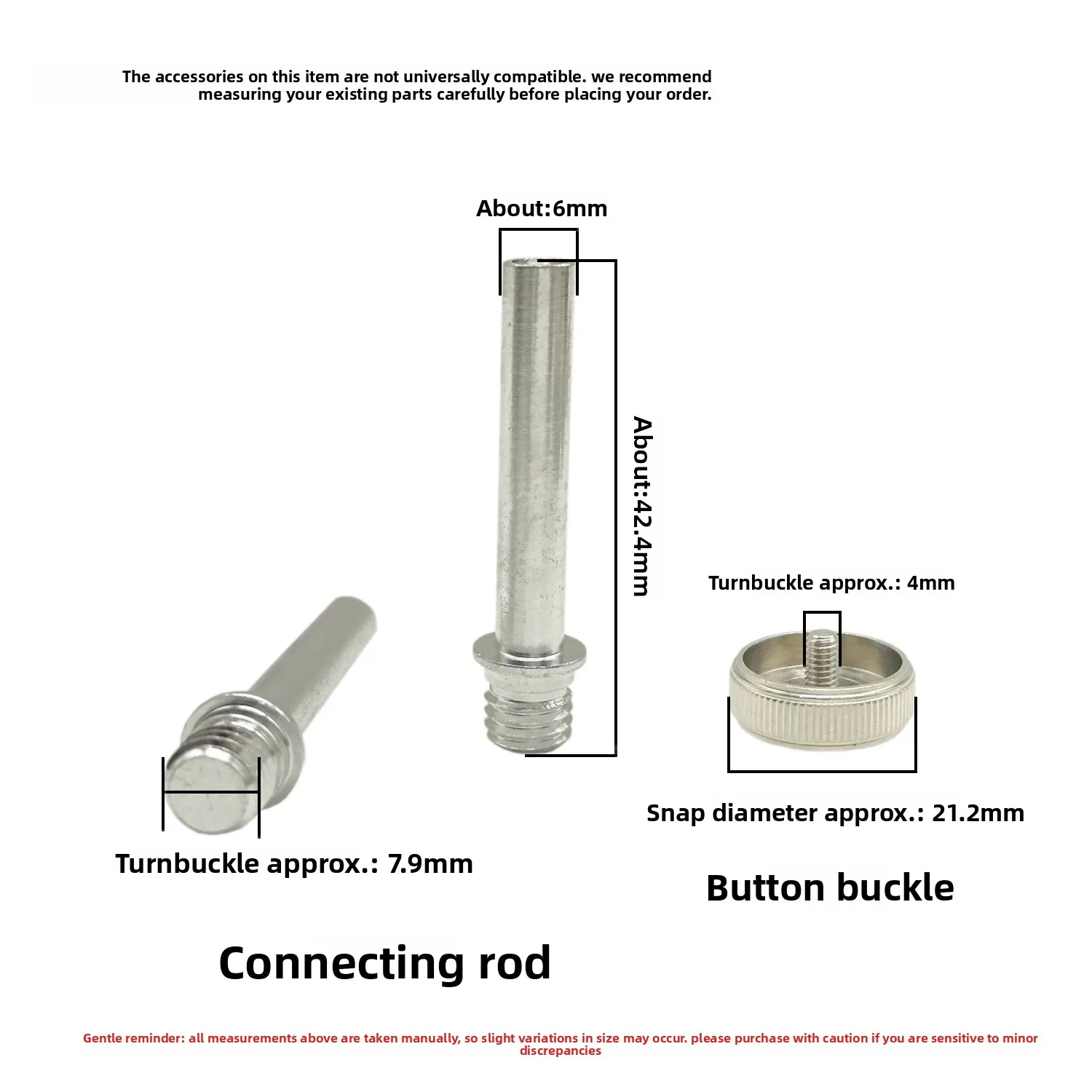 Circular Connecting Rod, Button , Flat , Piston Transmission Rod, Button Screw, Copper Tube Instrument Accessories