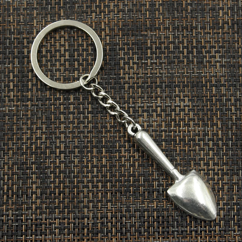 Moda 30mm breloczek metalowy breloczek brelok biżuteria Antique srebrny kolorowy platerowany łopata Spade kielnia ogrodnictwo 51x16mm wisiorek — zdjęcie 5
