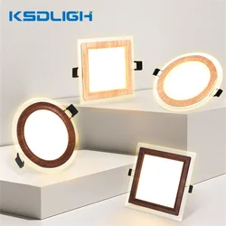 Nordic Embedded Downlight 6W/9W/12W Wood Grain Led Ceiling Lamps for Corridor Kitchen Bedroom Study Living Room Light Fixture