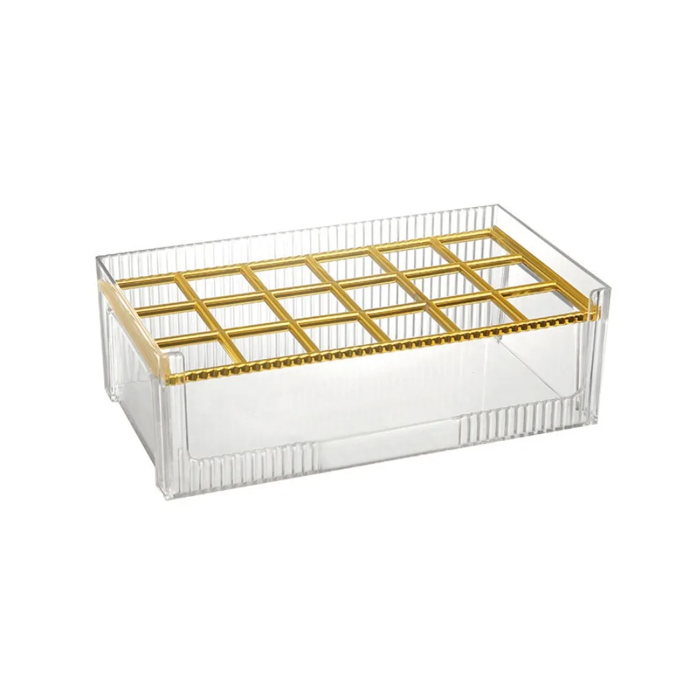 

Durable 18-Slot Lip Gloss Holder Transparent Stackable Make Up Organizer Space Saving Detachable Lipstick Storage Stand Bathroom