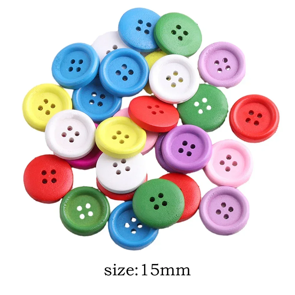 High Quality Buttons Set Sewing Craft 12/15/20/25/30/40mm Buttons Sewing Colorful Plastic Scrapbook Decoration