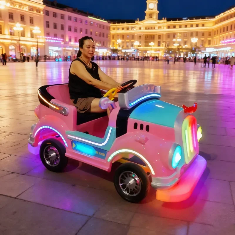 Commercial QR Code Start Amusement Ride Outdoor Square Large Double Fire Truck Battery Bumper Car for Kids and Adults