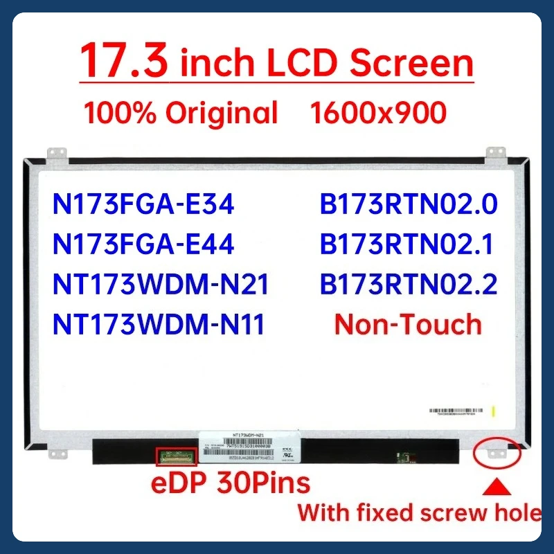 

17.3 Inch Laptop LCD Screen B173RTN02.1 For Lenovo ideapad 320-17ISK 320-17IKB 320-17AST 320-17ABR Display Matrix Panel 1600x900