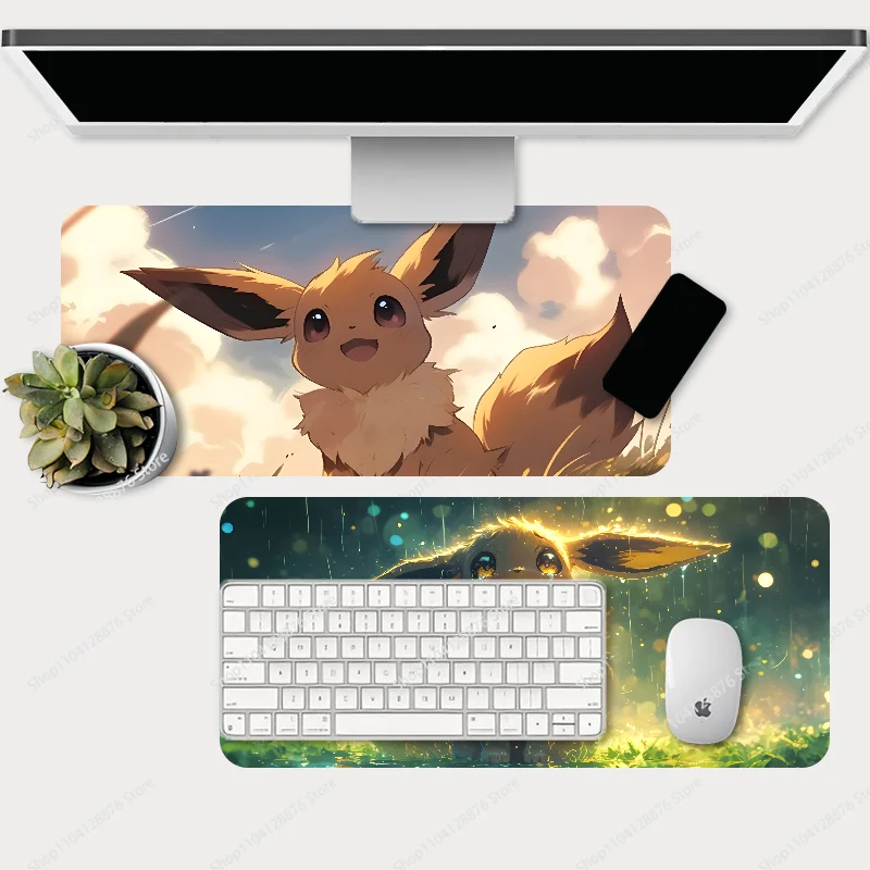 Anime Eevee Mousepad Gaming Mouse pad Gamer Pc Accessories Deskmat Keyboard Mat Desk Protector Mause Pads