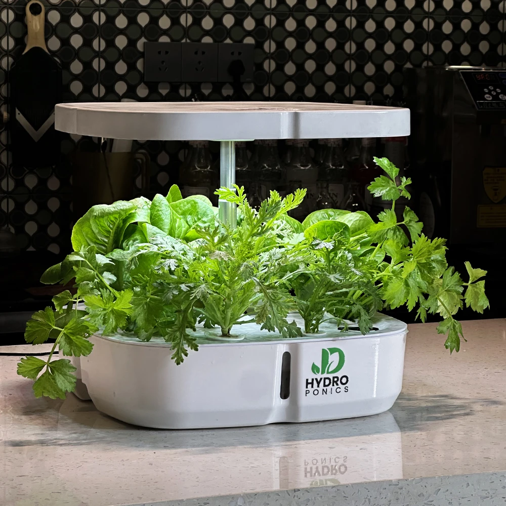 Home White Kitchen Hydroponic Seeds Growing System Kit Plant LED 3 Modes Growing Lights Indoor Smart Hydroponics Planter Set