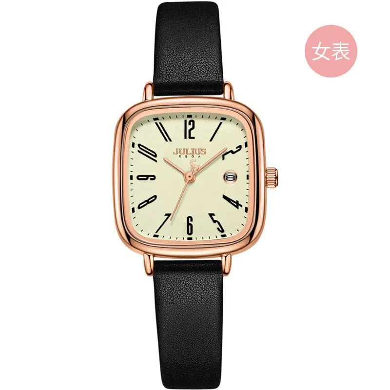 

Часы для пар, простые модные атмосферные квадратные водонепроницаемые кварцевые часы для пар