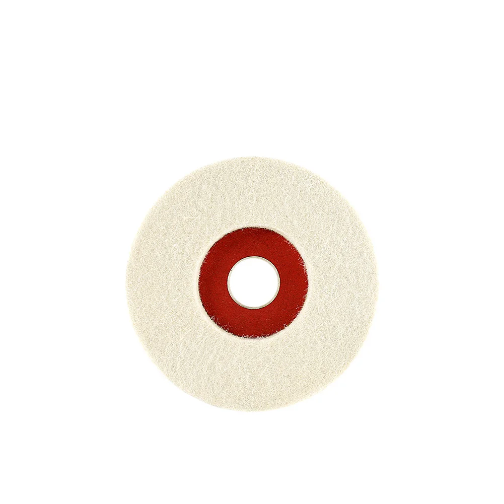 Reinforced Center Ring Wool Pad for Angle Grinder Compatible with Standard Adapter Plates for Industrial and DIY Use