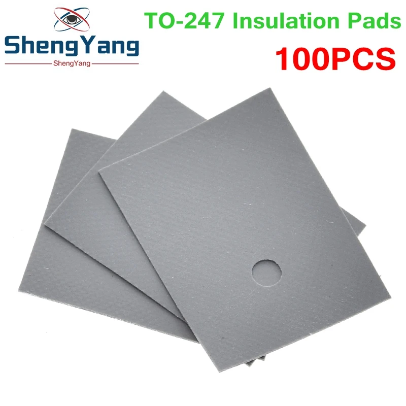 TZT 100pcs Large TO-3P TO-247 silicone sheet insulation pads silicone insulation film