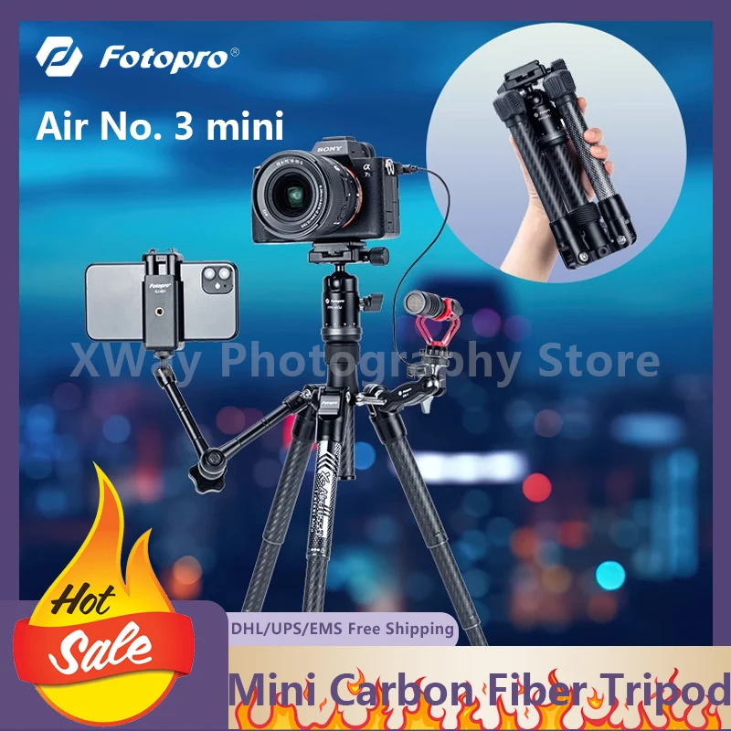 

Fotopro Air No. 3, мини-подставка для камеры X-Aircross из углеродного волокна, складной легкий штатив для съемки видеоблогов на открытом воздухе, настольного компьютера