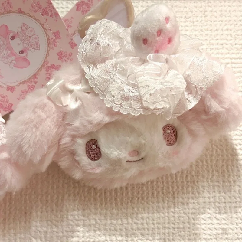 Carino fragola cameriera pizzo bocca a pois mia melodia peluche Sanrio bacca bianca melodia peluche portamonete portafoglio regalo cuore femminile